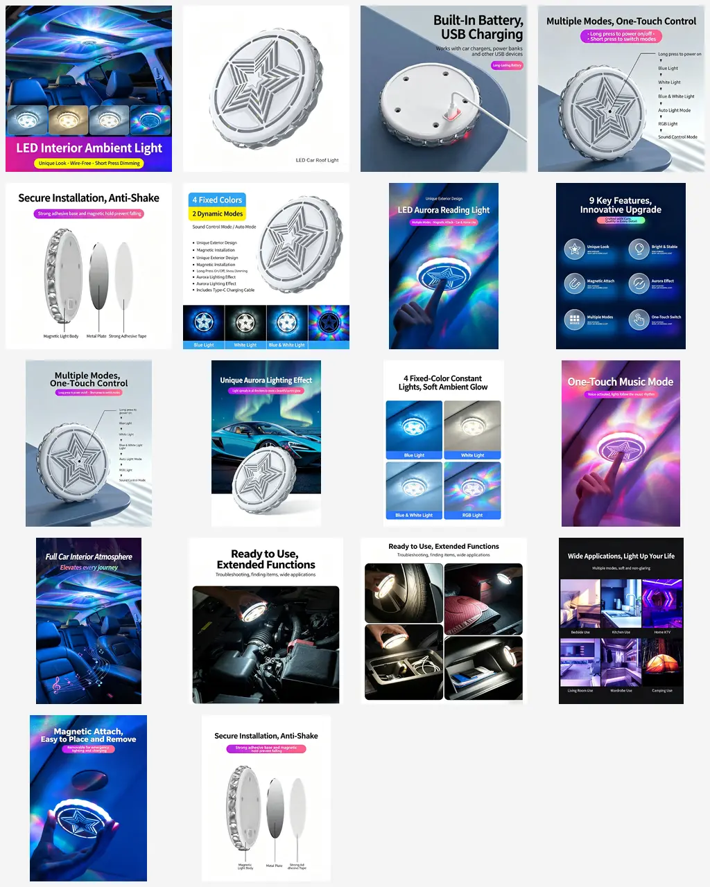 Car Roof Voice-Activated LED Ambient Light - detail 13