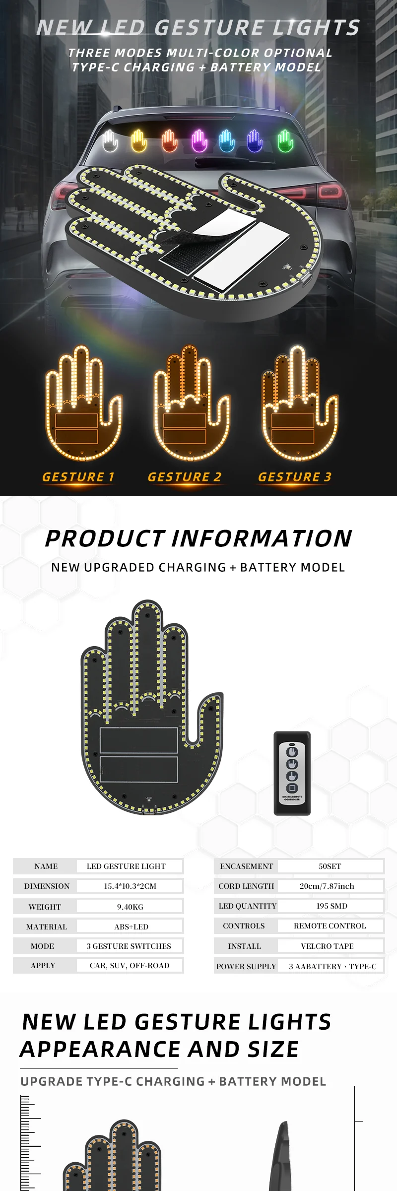 Gesture Control Car LED Light