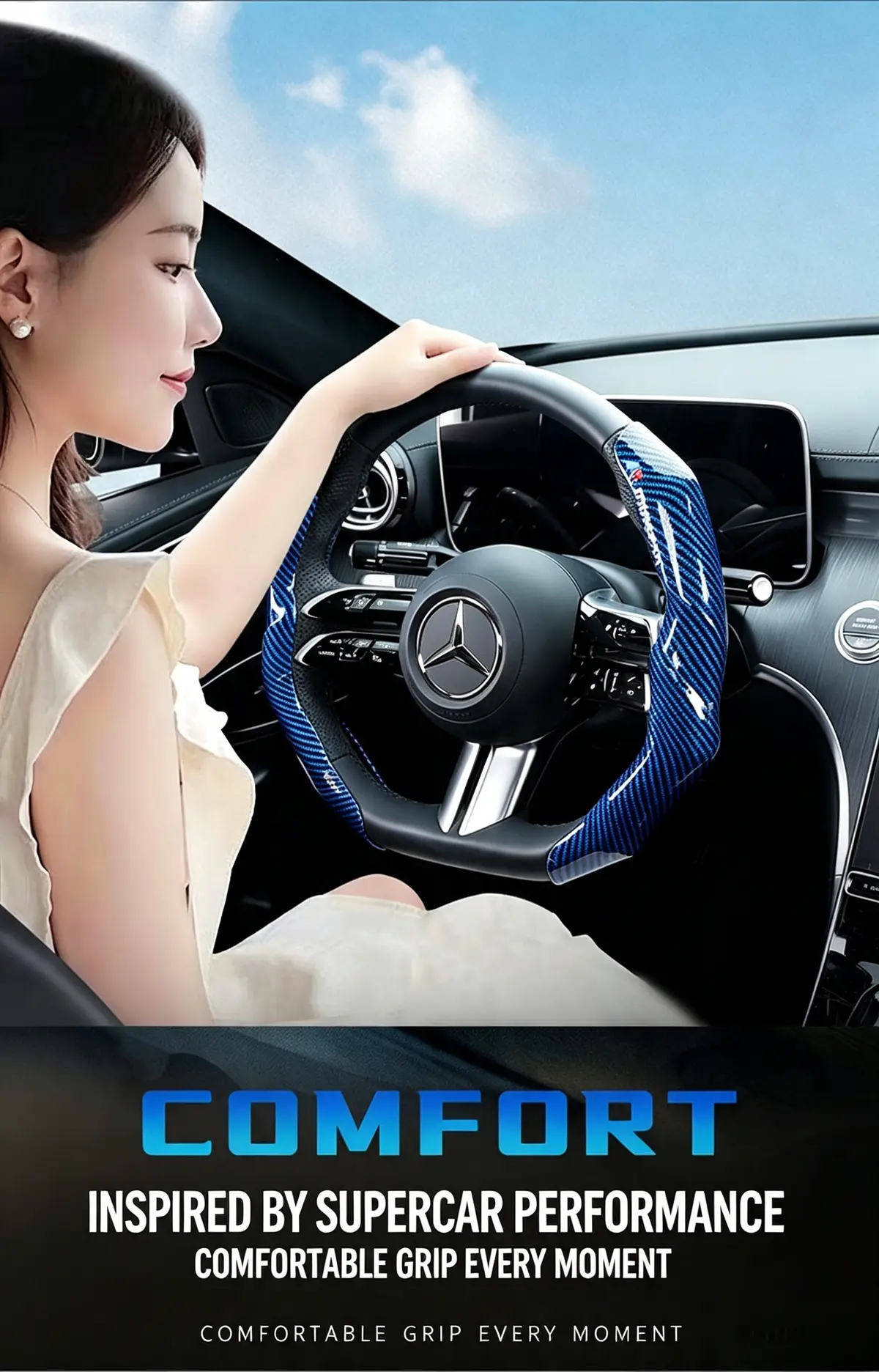 Gloss Carbon Fiber Steering Wheel Grips - detail 5