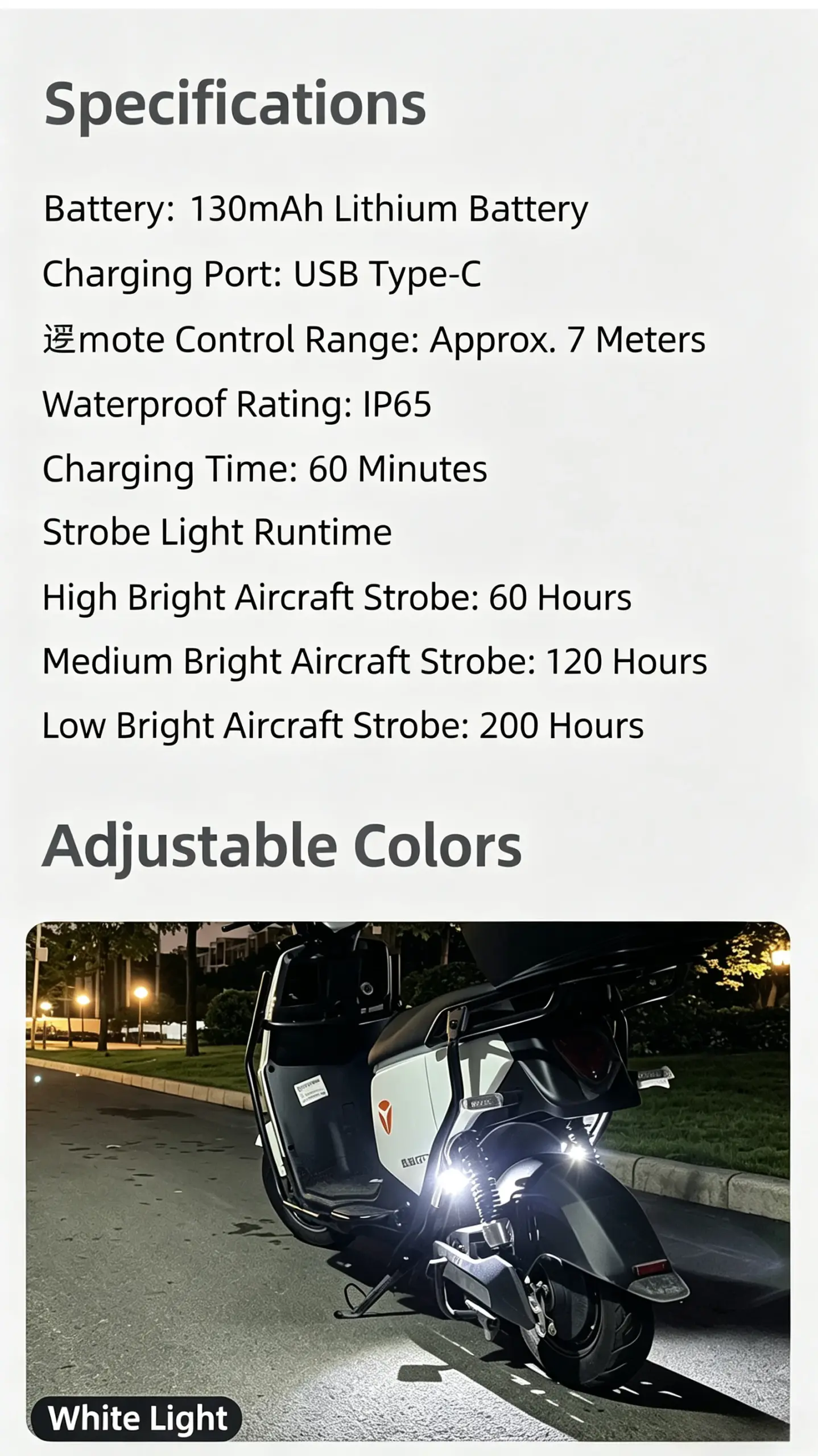 Multi-Color LED Strobe Lights with Remote