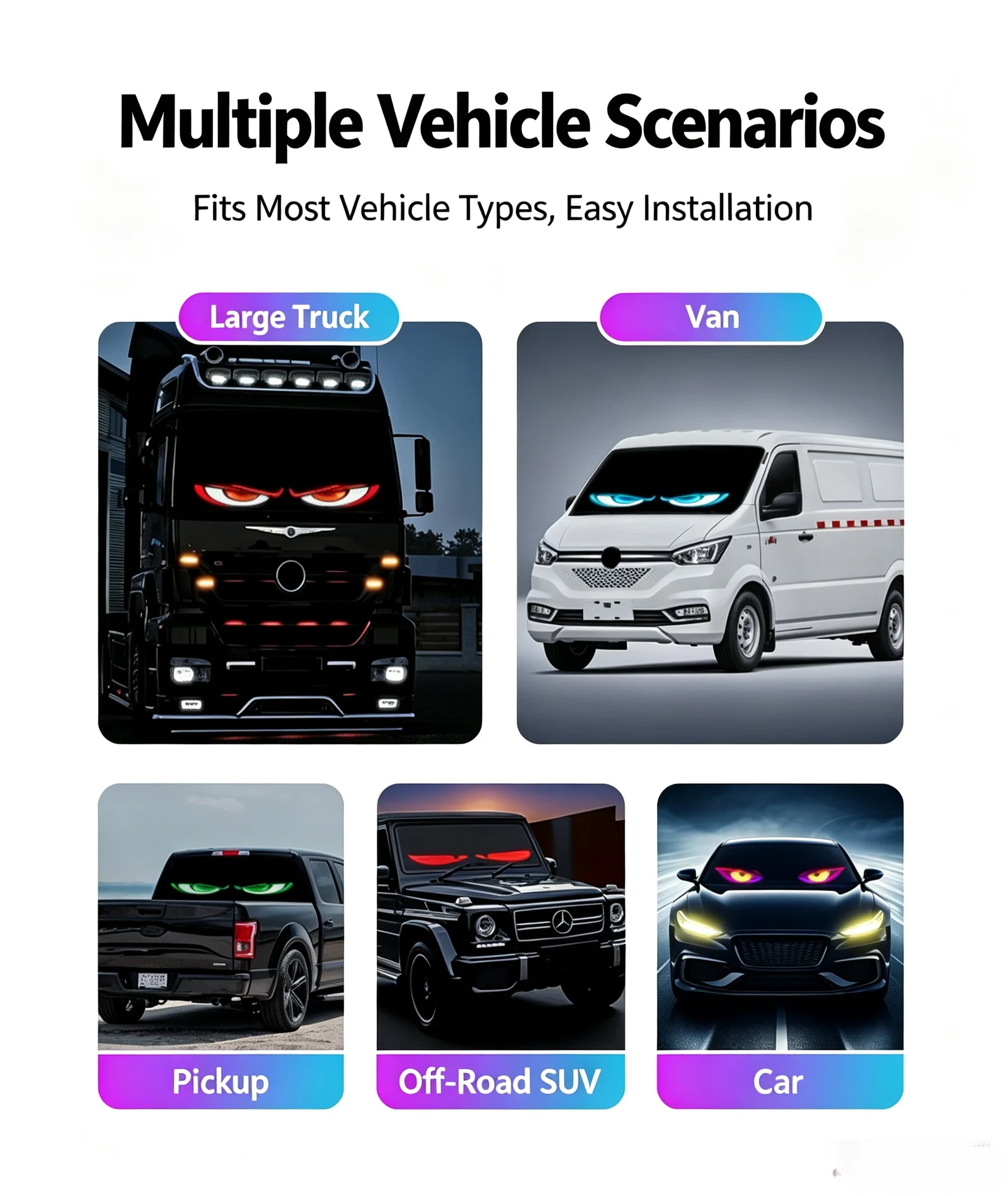 Remote Control Devil's Eyes Dynamic RGB LED Car Screen