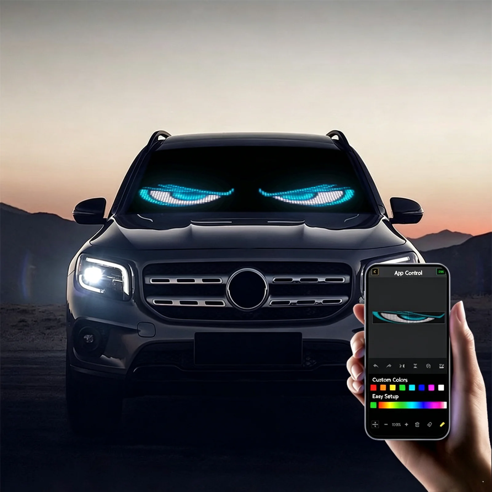 Remote Control Devil's Eyes Dynamic RGB LED Car Screen
