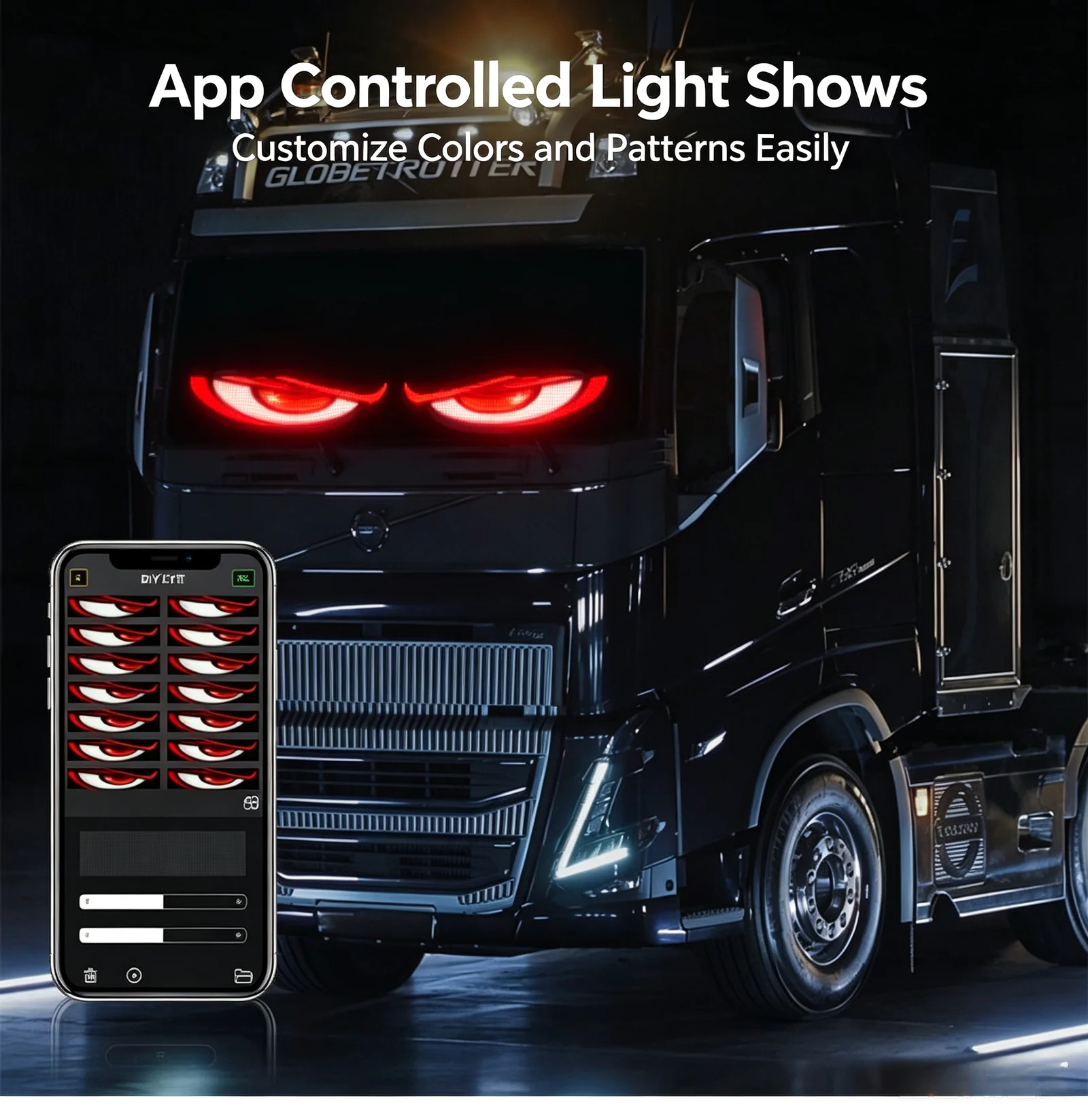 Remote Control Devil's Eyes Dynamic RGB LED Car Screen
