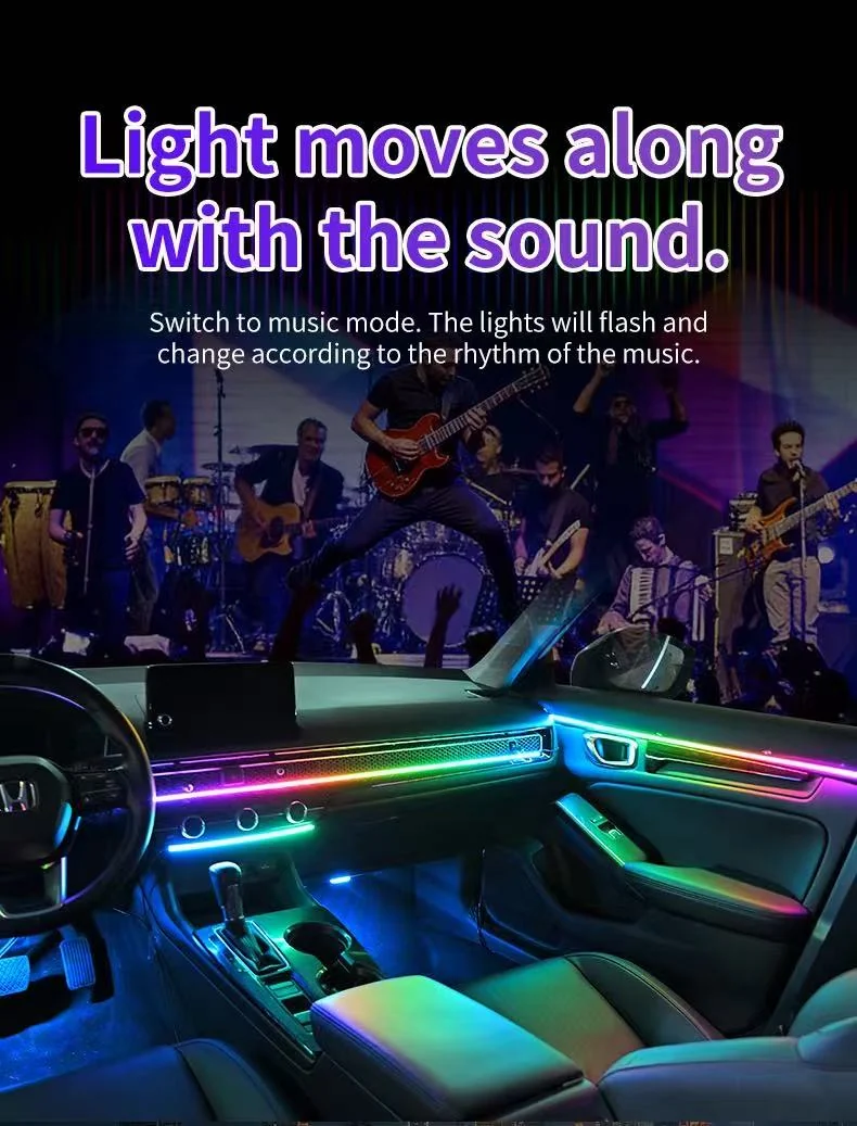 App & Remote Control RGB Acrylic Car Dashboard Ambient Light