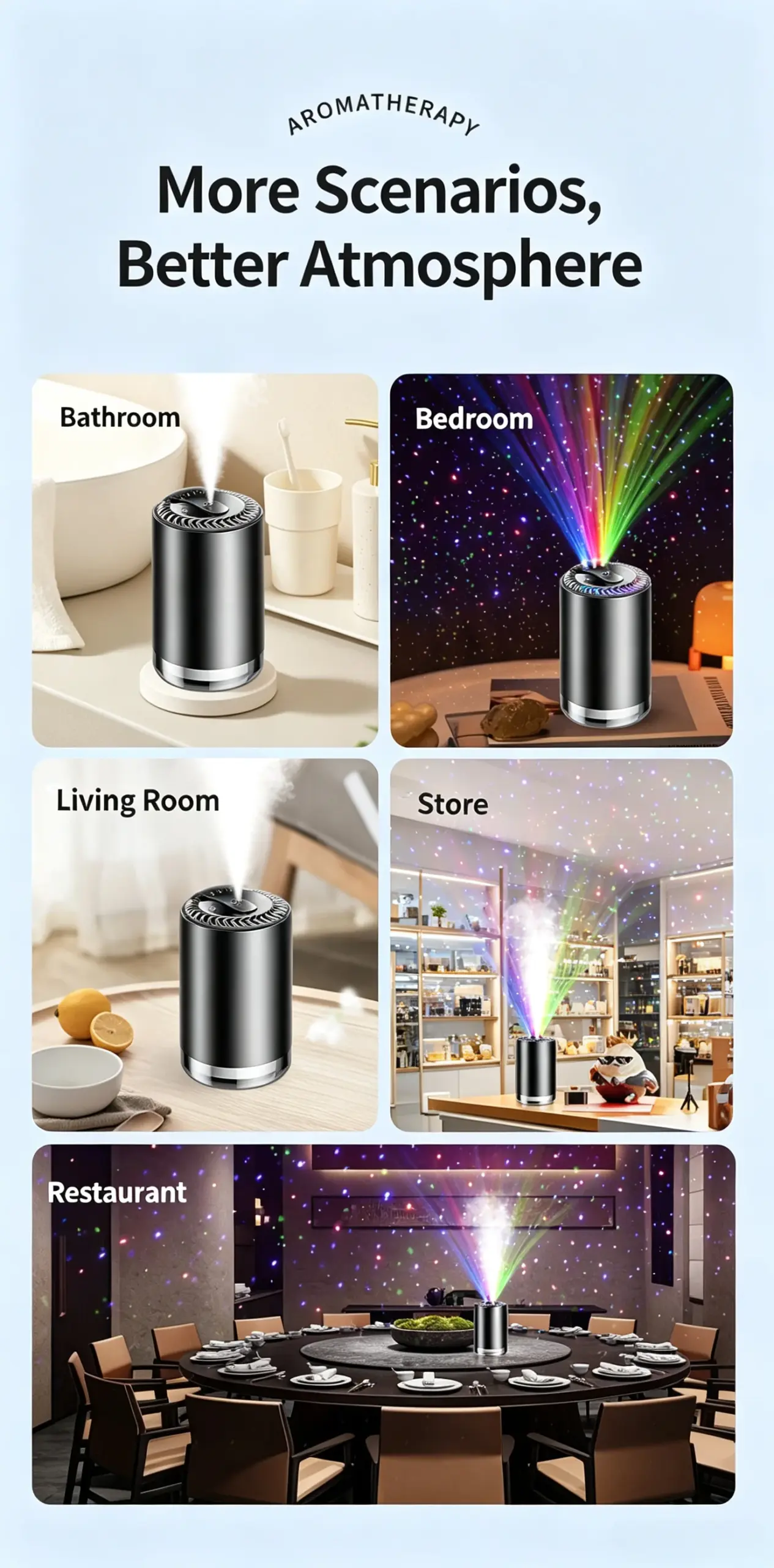 Smart Car Diffuser with Starry Sky Projection Light