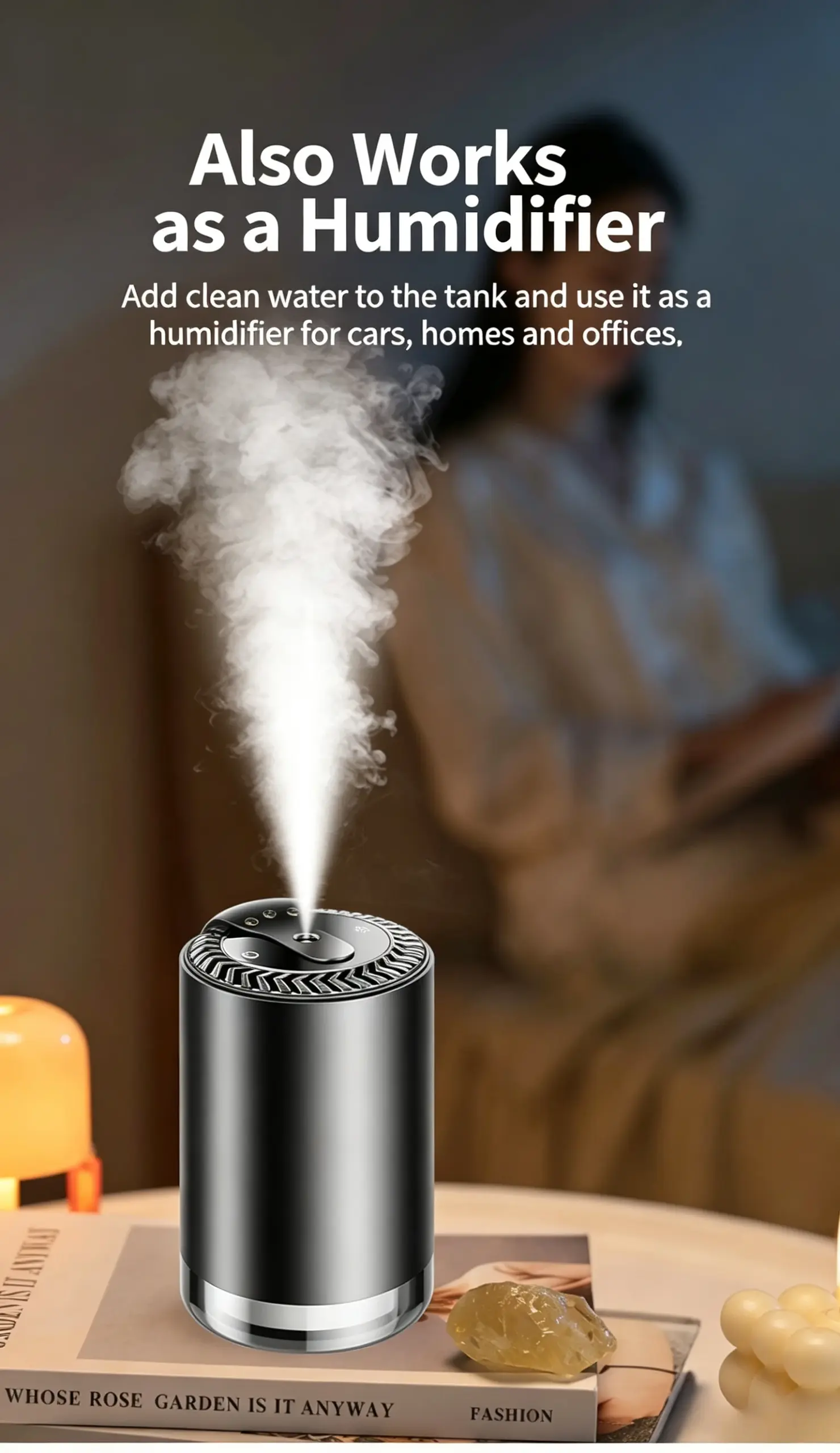 Smart Car Diffuser with Starry Sky Projection Light