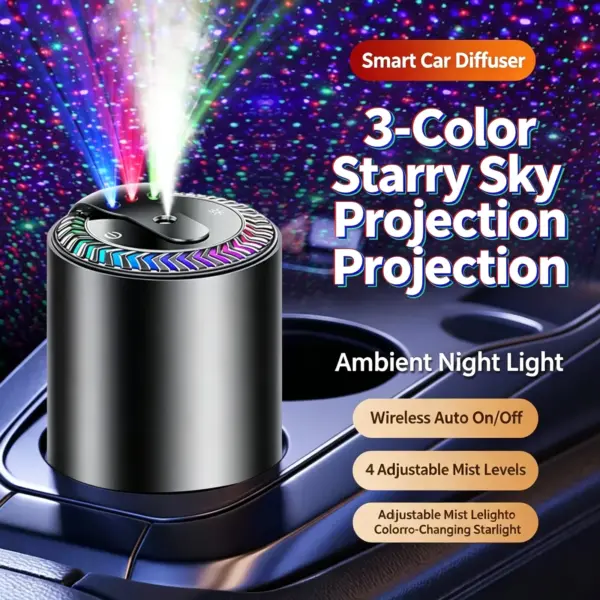 Smart Car Diffuser with Starry Sky Projection Light