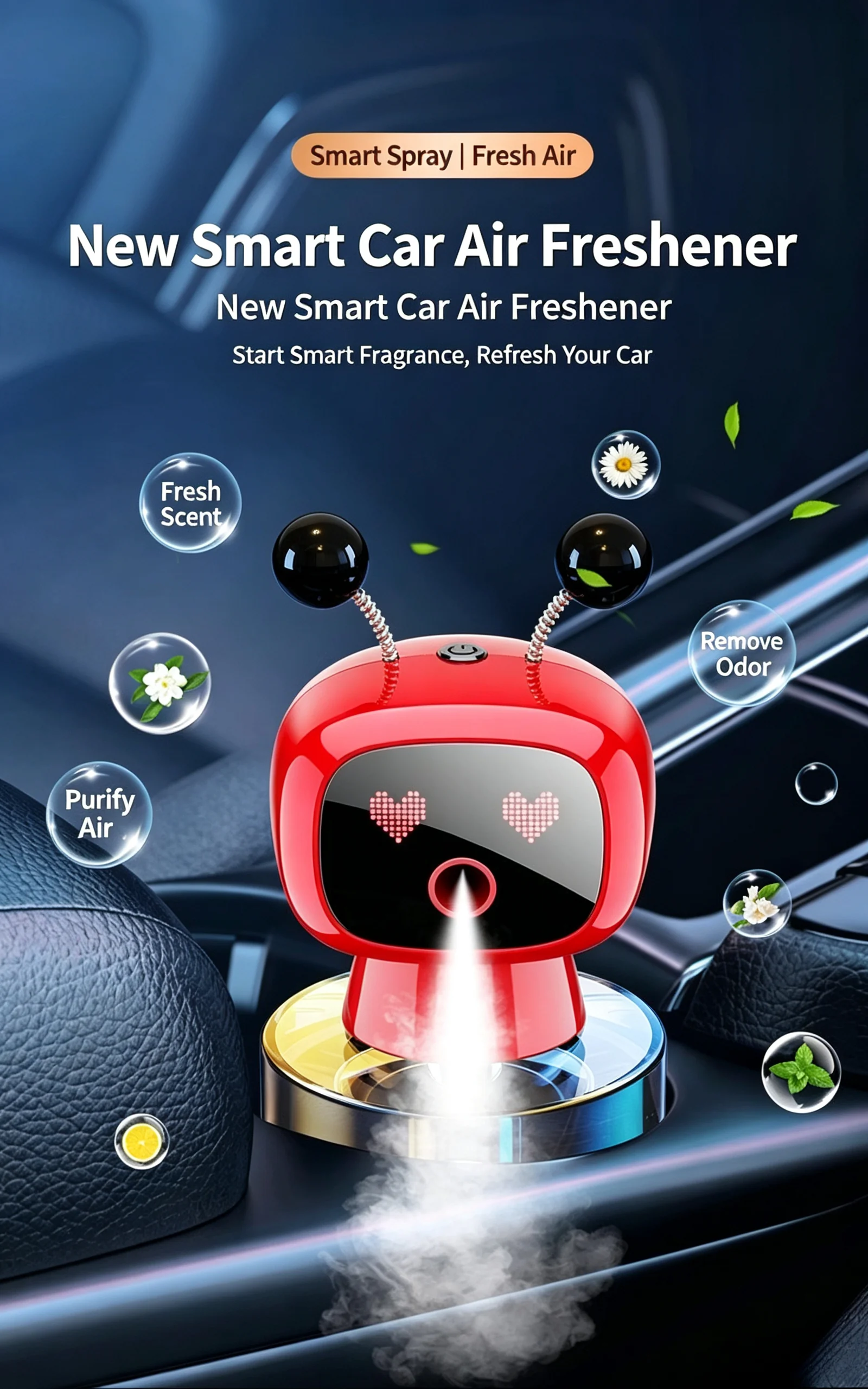 Smart LED Robot Car Air Freshener