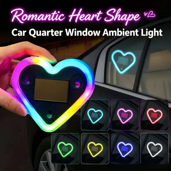 Solar Heart Shape Car Window Neon Light