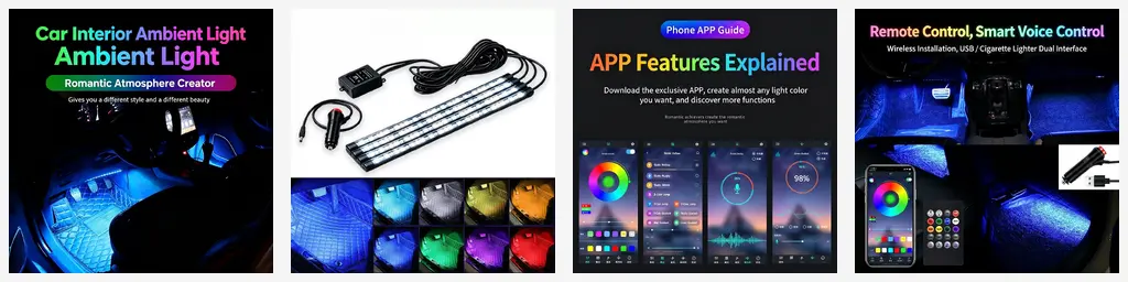 Universal RGB LED Car Footwell Atmosphere Light - detail 4